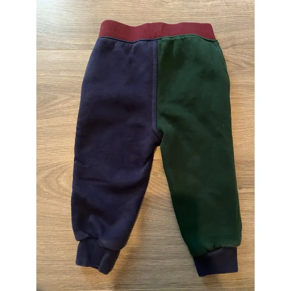 Ralph Lauren Colorblocked Red Green Blue Sweat Set Polo Bear Set Baby 12 Month
